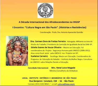 A DÉCADA INTERNACIONAL DOS AFRODESCENTES NO IHGSP