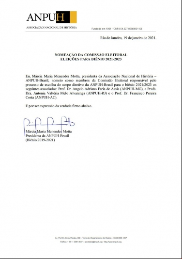 COMISSÃO ELEITORAL - ELEIÇÕES PARA BIÊNIO 2021-2023