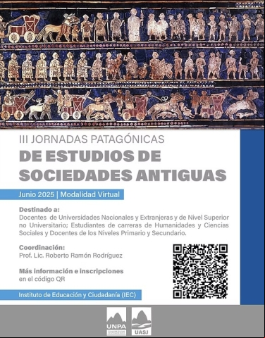 TERCERAS JORNADAS PATAGÓNICAS DE ESTUDIOS SOBRE SOCIEDADES ANTIGUAS