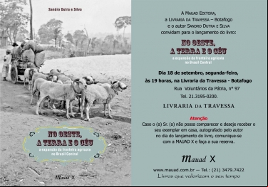 NO OESTE, A TERRA E O CÉU: A EXPANSÃO DA FRONTEIRA AGRÍCOLA NO BRASIL CENTRAL
