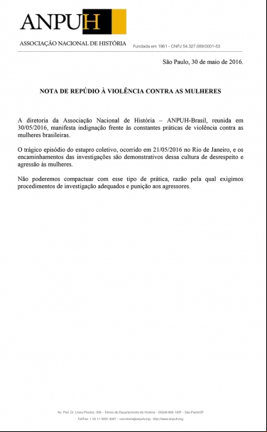 NOTA DE REPÚDIO À VIOLÊNCIA CONTRA AS MULHERES