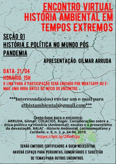 Encontro Virtual: História Ambiental em Tempos Extremos